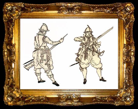 framed  GHEYN, Jacob de II The Exercise of Armes (details) fdgh, ta009-2